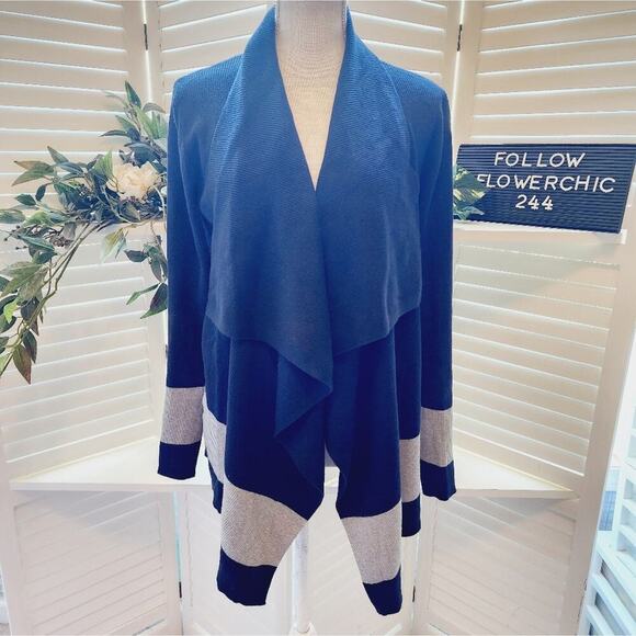 LAUREN RALPH LAUREN COLOR BLOCK SWEATER  BLUE &  GRAY SIZE M - Picture 7 of 9